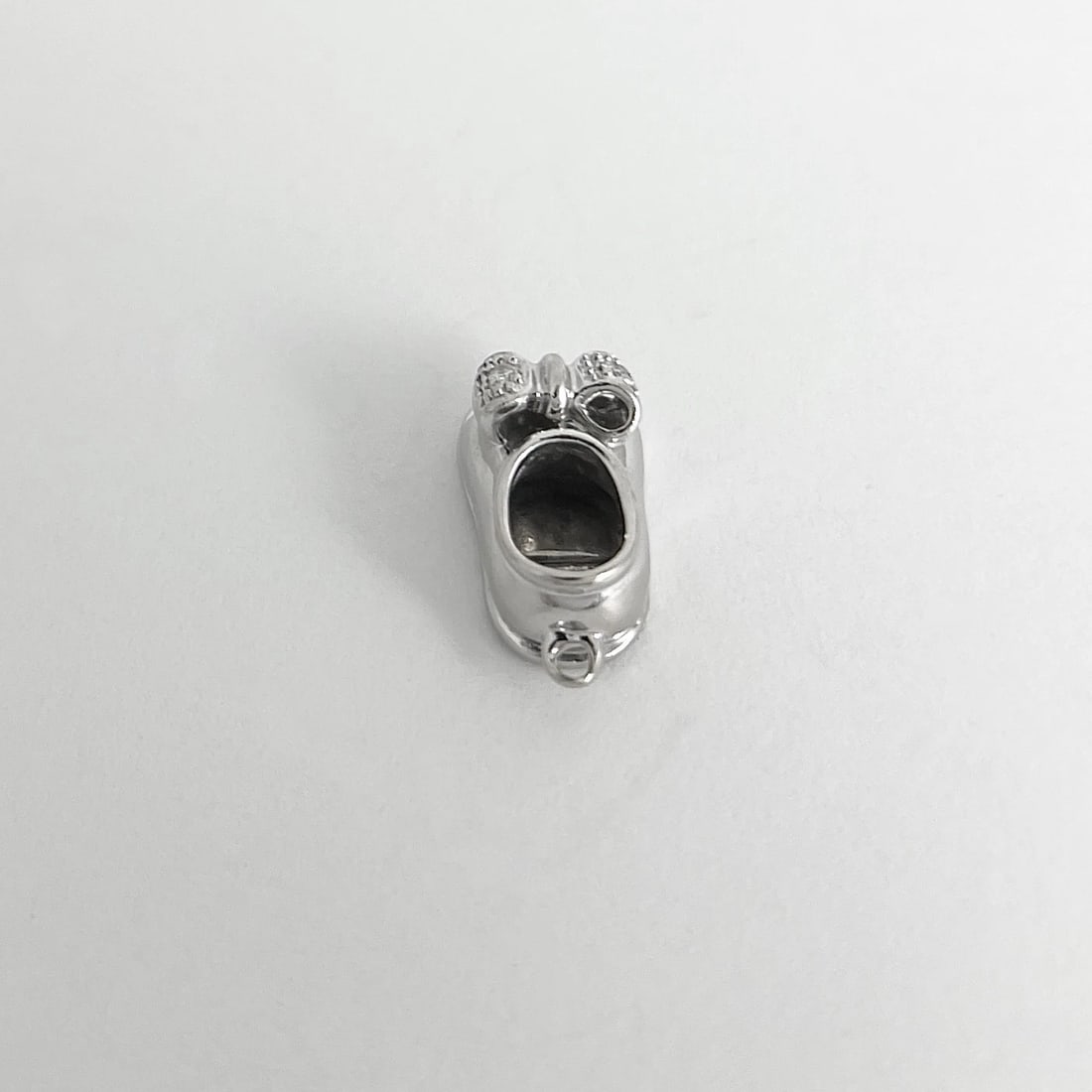 Vintage Diamond Baby Shoe Charm Pendant 14K White Gold, 3.68 Grams - 8