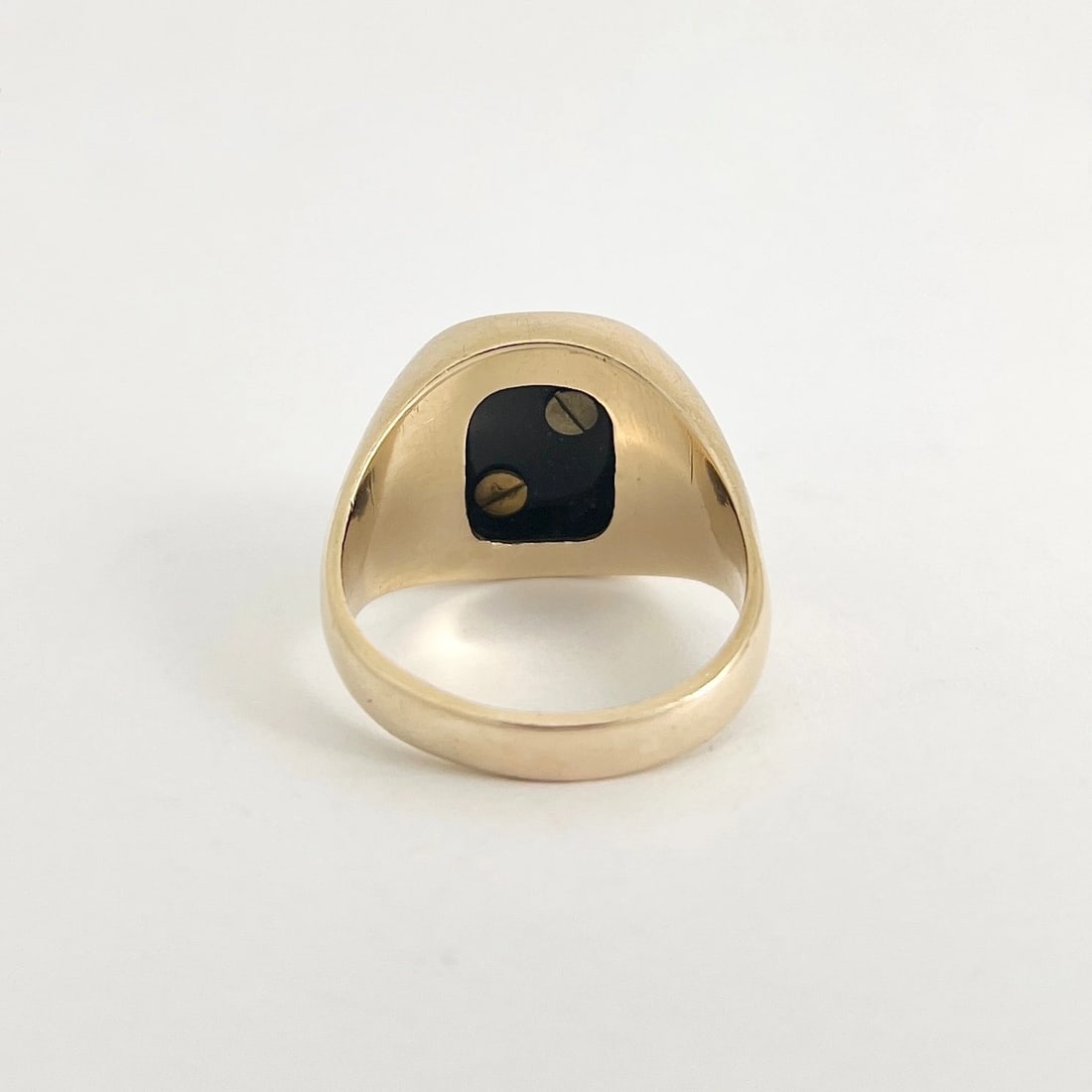Vintage 1950's Men's SD Letter Black Onyx Signet Ring 10K Yellow Gold, 10.16 Gr - 7