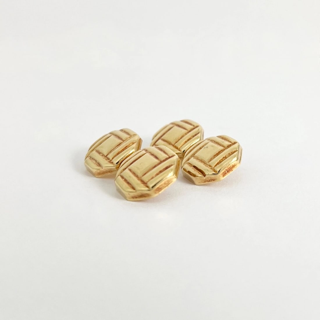 Vintage Geometric Octagon Cufflinks 18K Yellow Gold, 5.78 Grams - 8