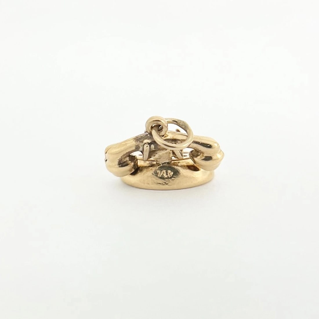 Vintage 1950's Rotary Telephone Movable Charm 14K Yellow Gold, 2.32 Grams - 8