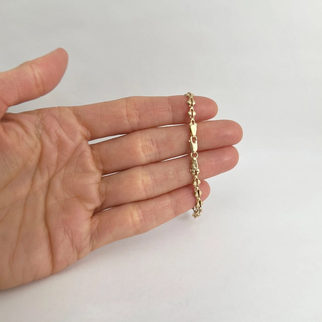 Vintage Child's Italian Chain Link Bracelet 14K Yellow Gold, 5.5 Inches, 2.58 Gr - 4