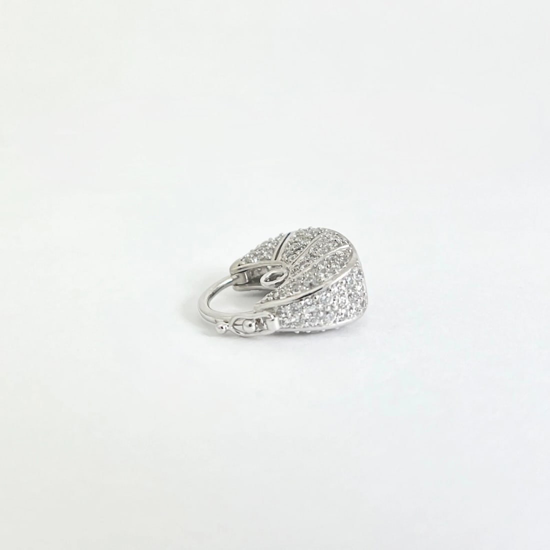 Vintage CZ Cubic Zirconia Purse Handbag Pendant Charm 9K White Gold, 4.77 Grams - 8