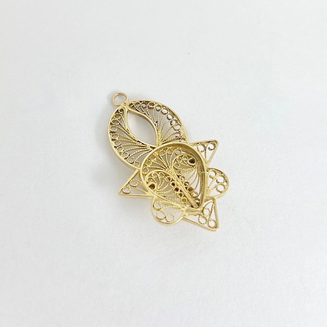 Vintage Filigree Tribal Mask Necklace Pendant Charm 18K Yellow Gold, 3.09 Grams - 7