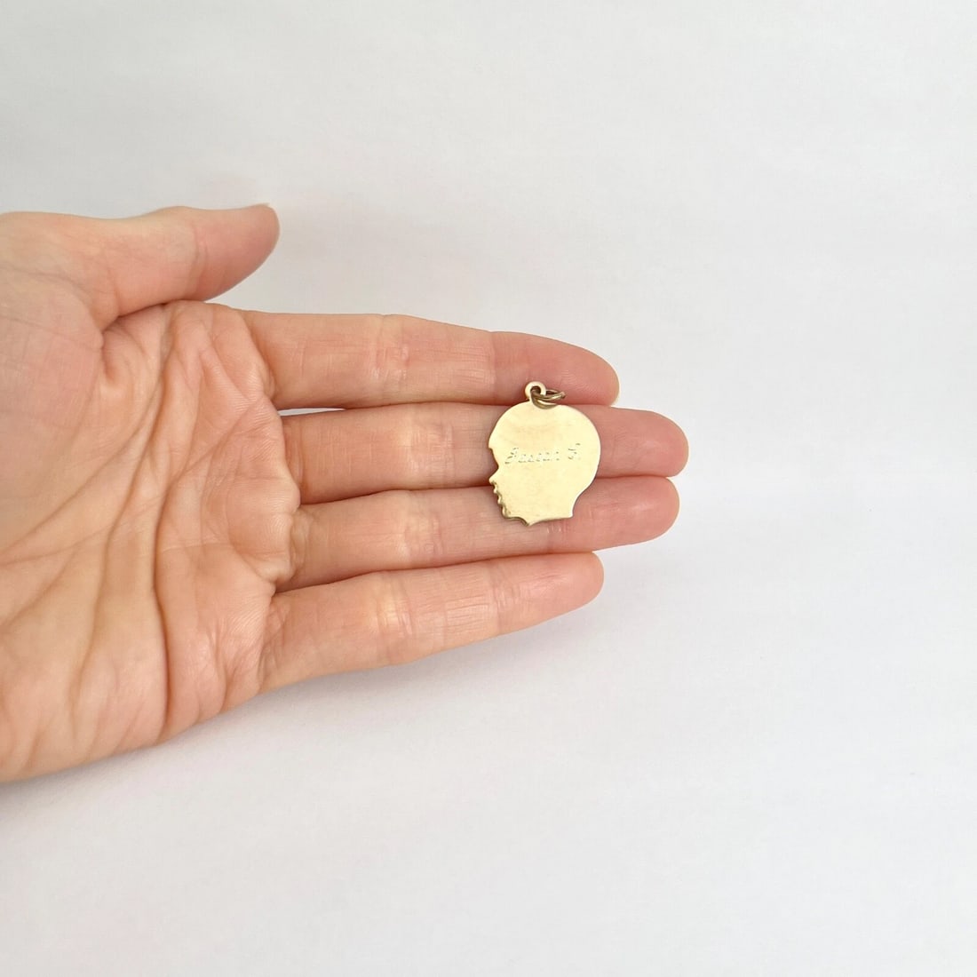Vintage 1960's 1970's Joseph Boy Head Pendant Charm 14K Yellow Gold 2.37 Gr - 3