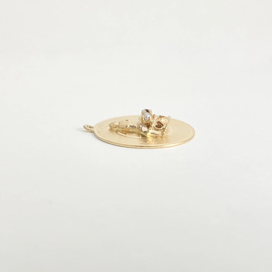 Vintage 1950's Happy Birthday Pendant Bracelet Charm 14K Yellow Gold, 5.01 Grams - 7