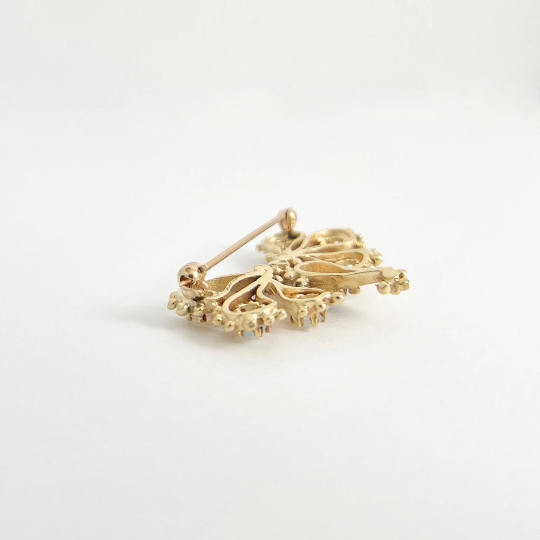 Vintage 1950's Opal Peacock Bird Brooch Pin 12K Yellow Gold, 5.65 Gr - 8
