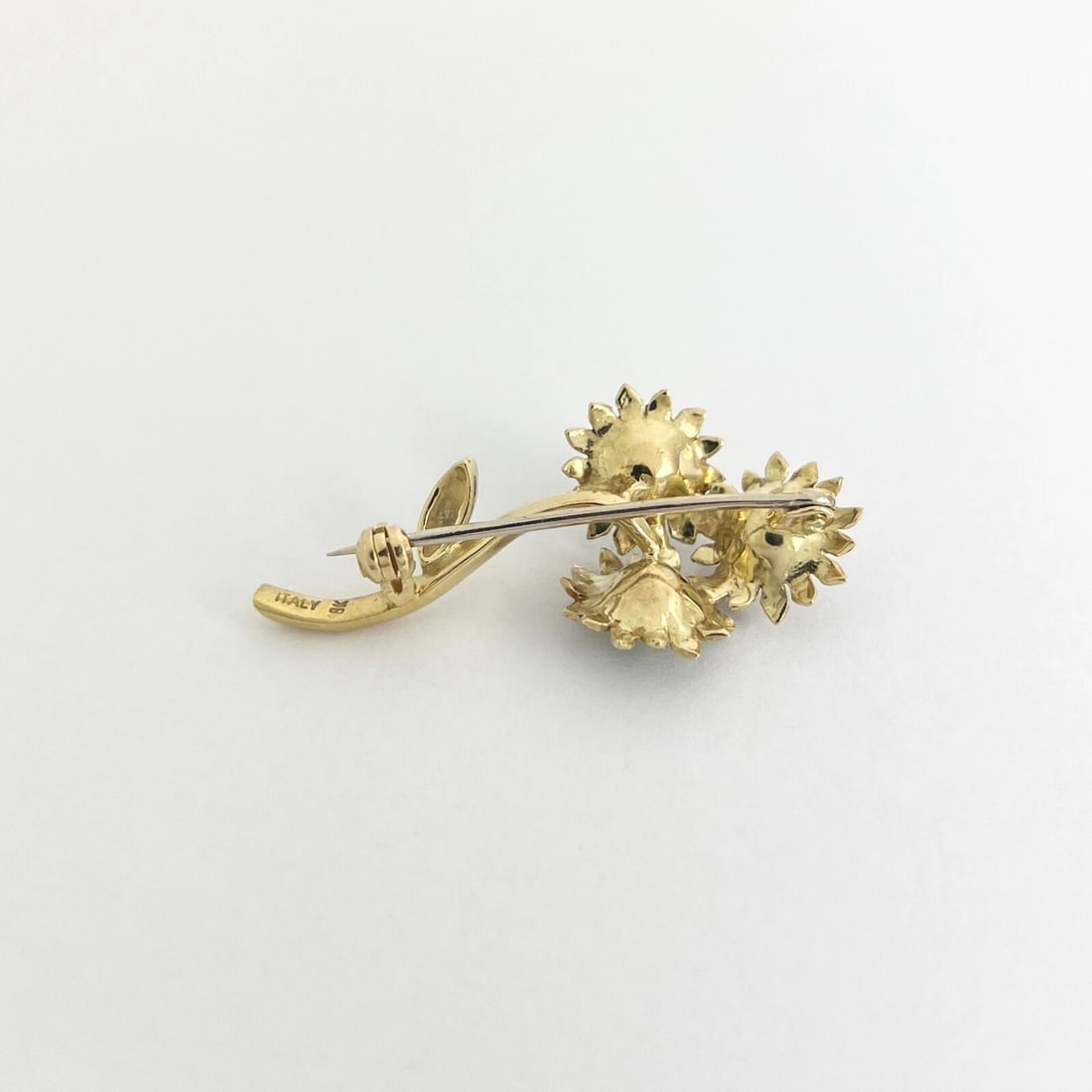 Vintage 1940's Multicolored Enamel Gemstone Flower Brooch 18K Yellow Gold 4.65 G - 8