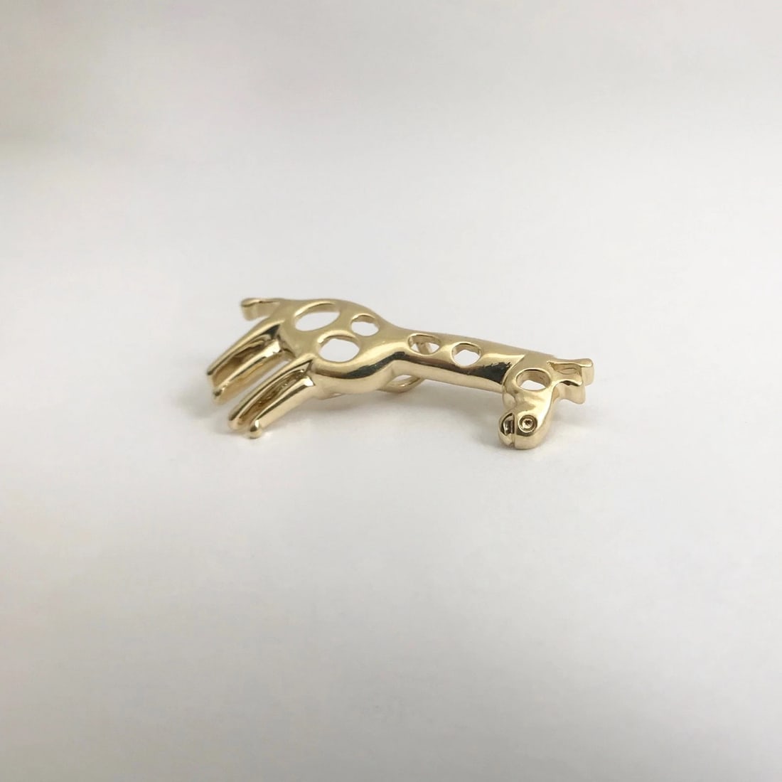 Vintage Giraffe Animal Necklace Pendant 12K Yellow Gold, 3.77 Grams - 11