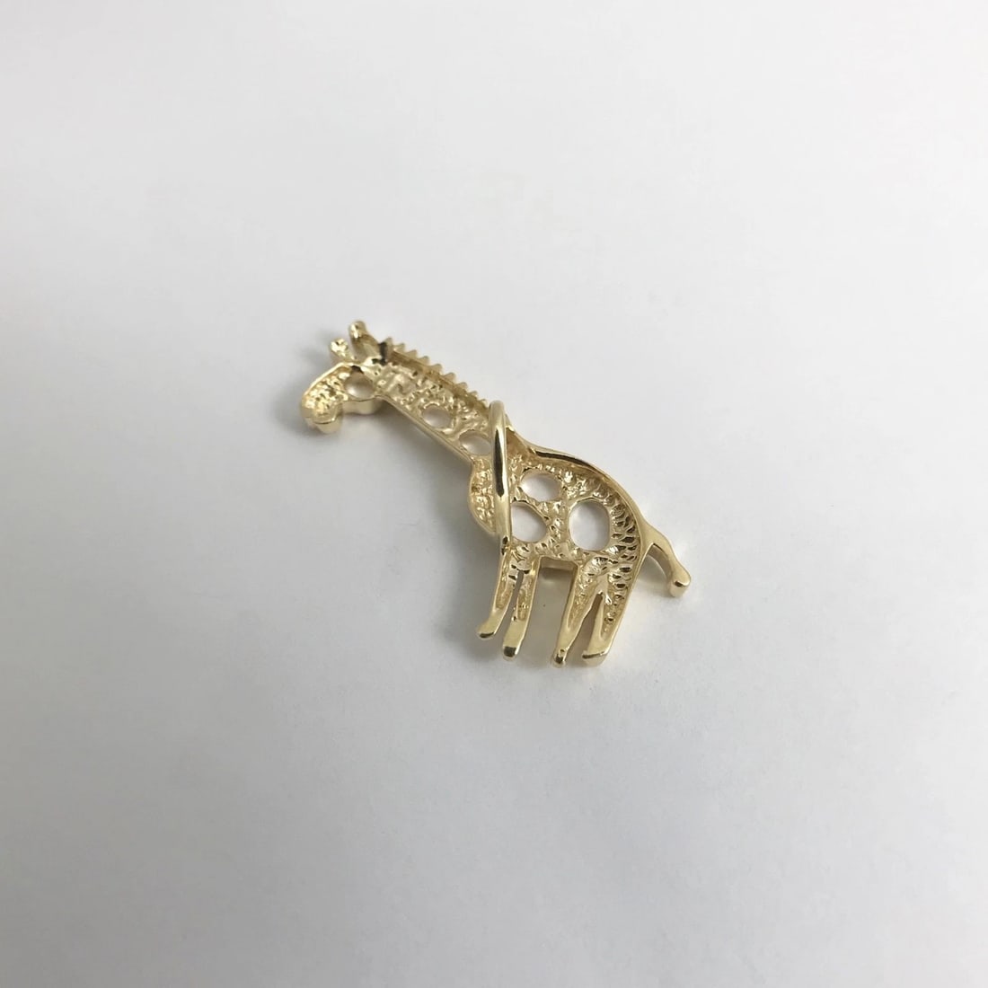 Vintage Giraffe Animal Necklace Pendant 12K Yellow Gold, 3.77 Grams - 12