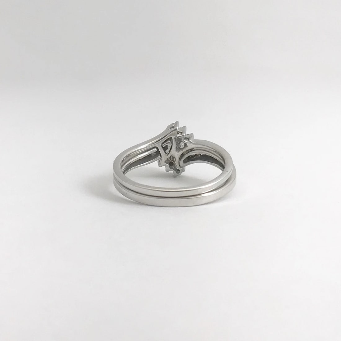 Vintage Marquise Diamond Engagement Ring Set 10K White Gold, .22 CTW, 3.59 Grams - 9