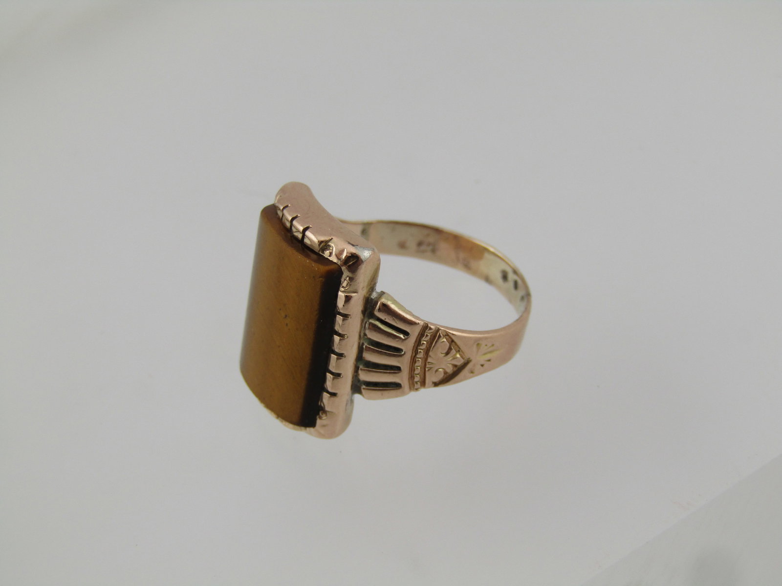 Vintage 10kt Tiger's Eye Ring, Sz. 7, 1930's-1950's - 4