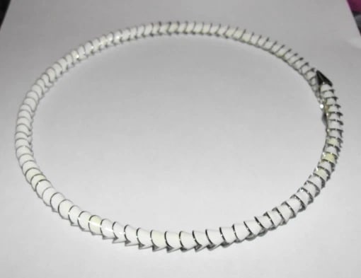Eddie Borgo White Enamel Silver Plated Serpent Collar Necklace - 3