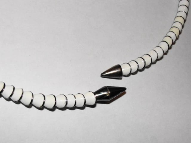 Eddie Borgo White Enamel Silver Plated Serpent Collar Necklace - 4
