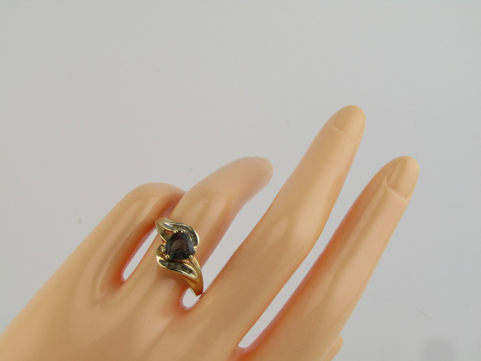 Vintage 10kt Mystic Topaz Diamond Ring, Sz. 9.5, Signed, 1980's - 7