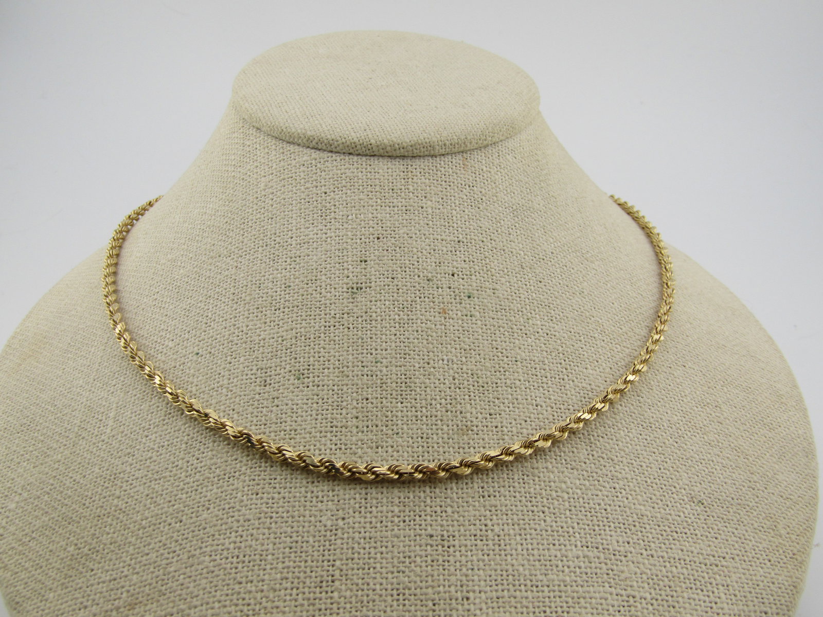 Vintage 14kt Twisted Rope Necklace, 18" Unisex, 1970's-1990's (1 of 7)