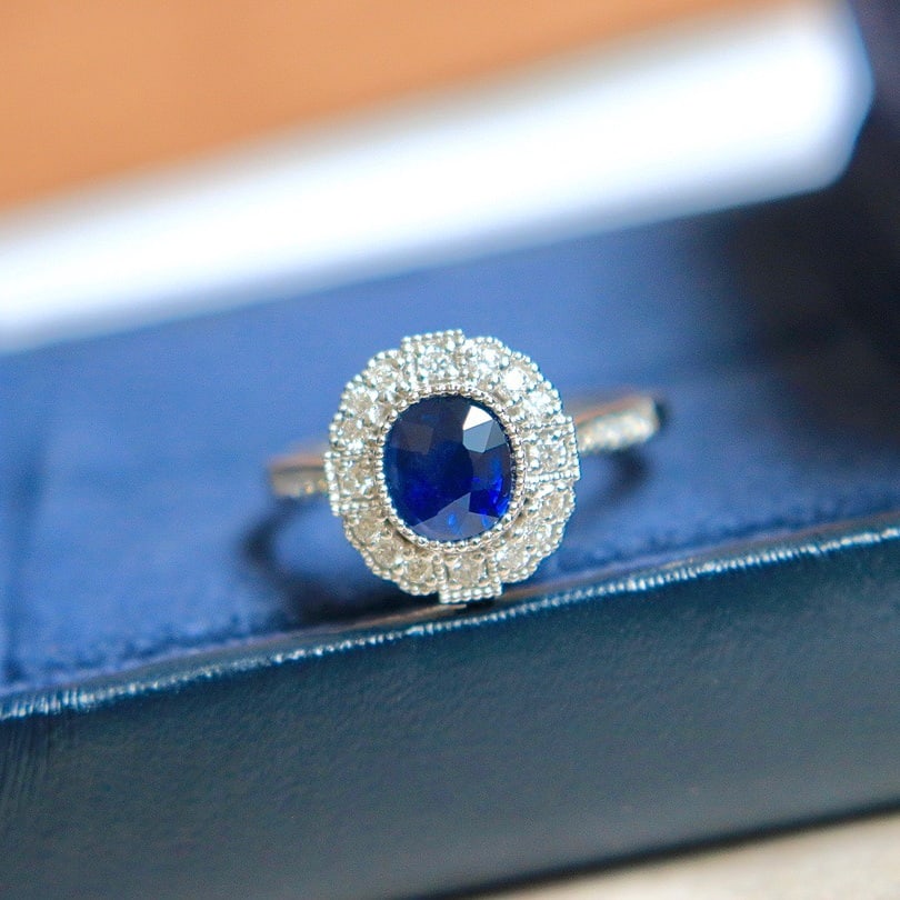 14K GOLD 1.26 CTW NATURAL SAPPHIRE & DIAMOND RING/PENDANT - 6