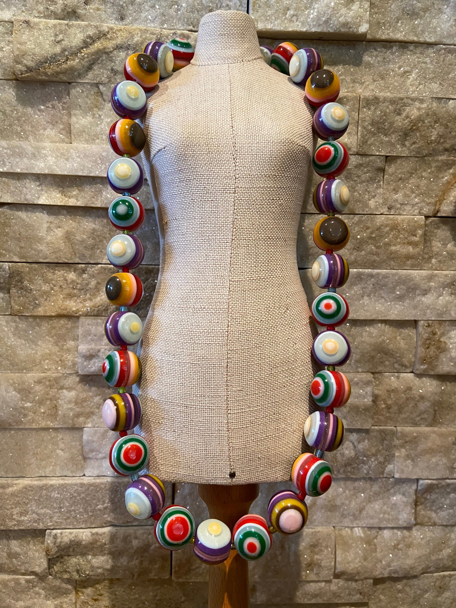 Pop Art Large Olho Grego(Greek Eye) statement Necklace by Sobral: Title: Pop Art Large Olho Grego(Greek Eye) statement Necklace by Sobral Description:Pop Art Large Olho Grego(Greek Eye) statement Necklace by Sobral This necklace is part of the Pop Art line and is