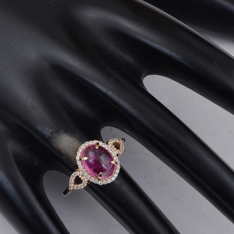 2.52 Ct Oval Tourmaline 9K Gold Ring - 2