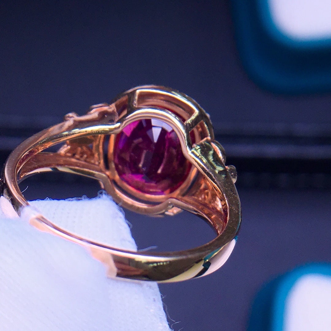 14K GOLD 4.5 CT NATURAL TOURMALINE & DIAMOND RING - 5