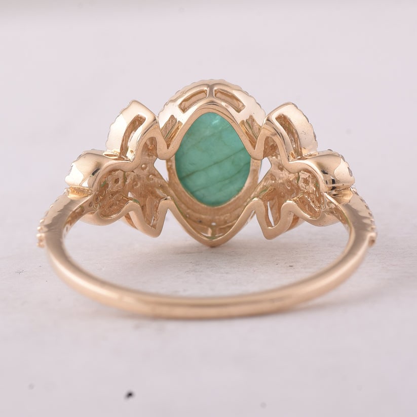 1.90 Ct Oval Emerald 9K Gold Ring - 3