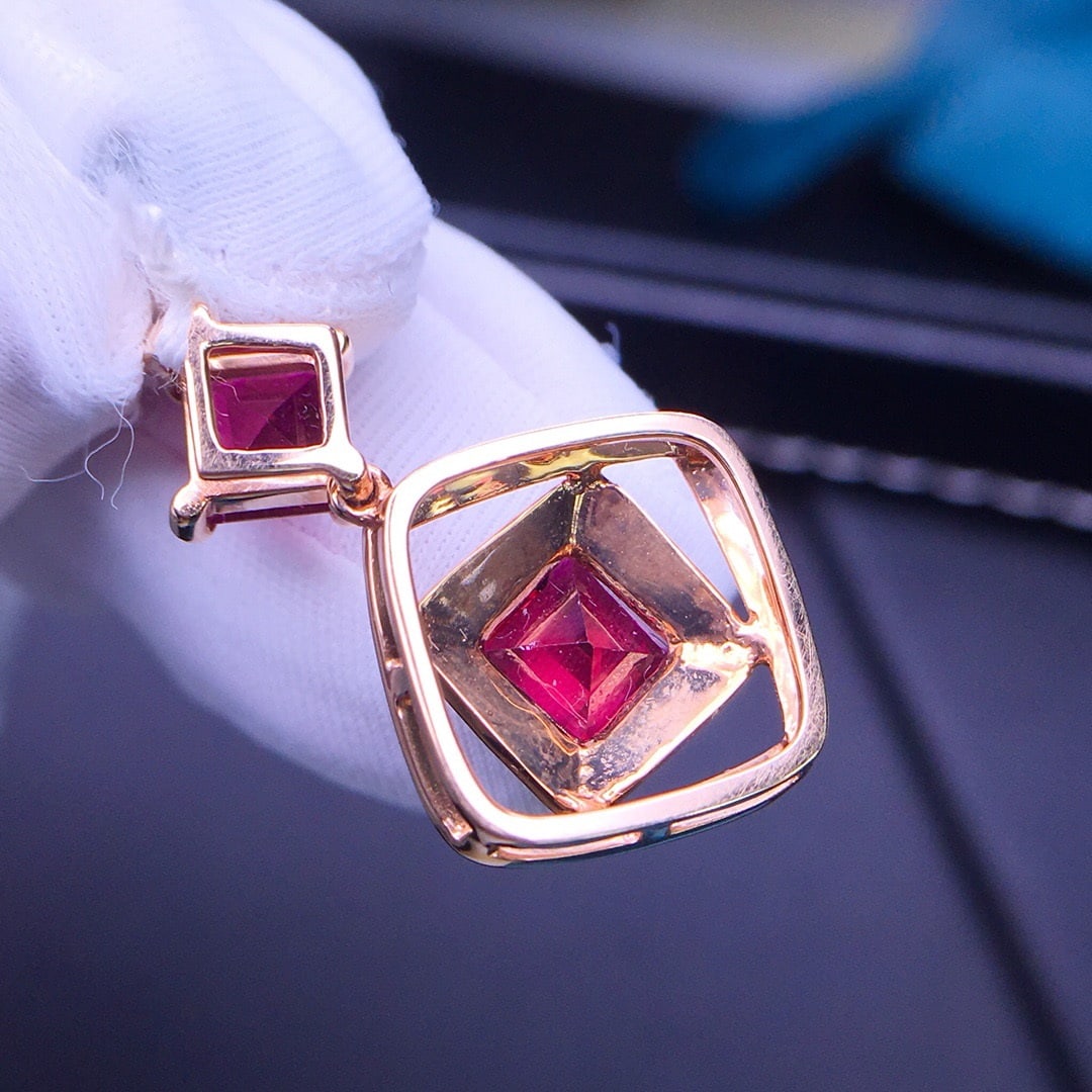 14K GOLD 3.5 CT NATURAL TOURMALINE & DIAMOND PENDANT - 3