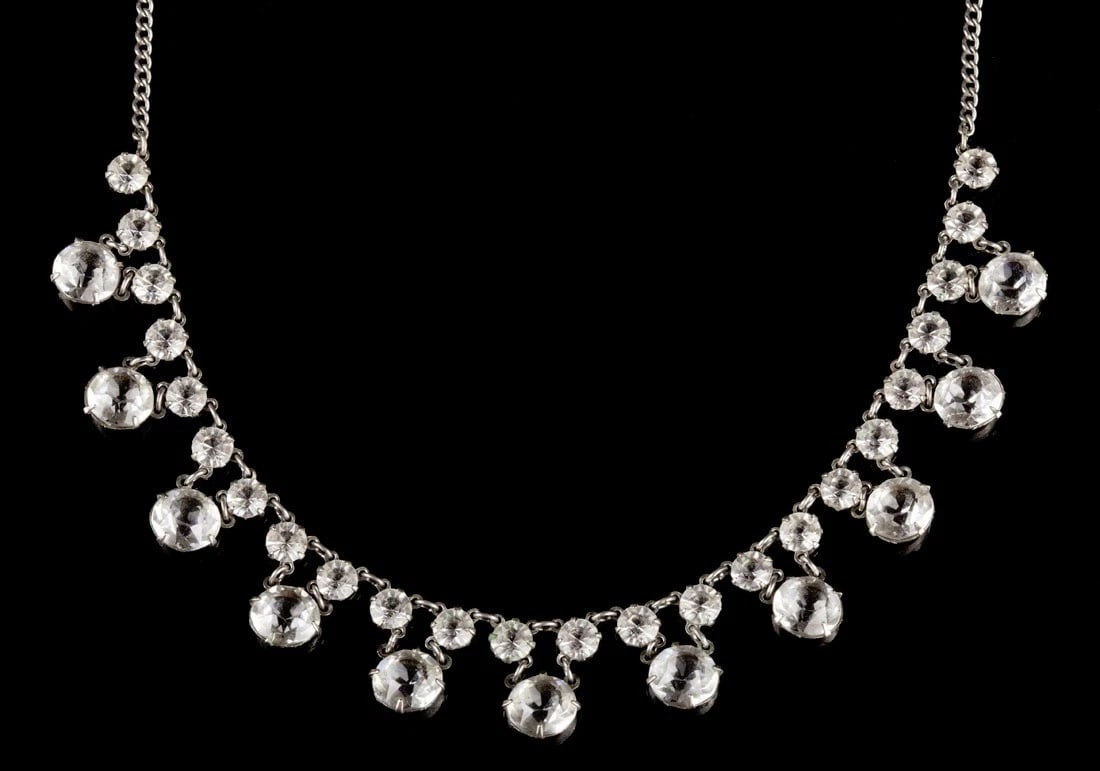 Art Deco Paste Dangle Necklace - 3