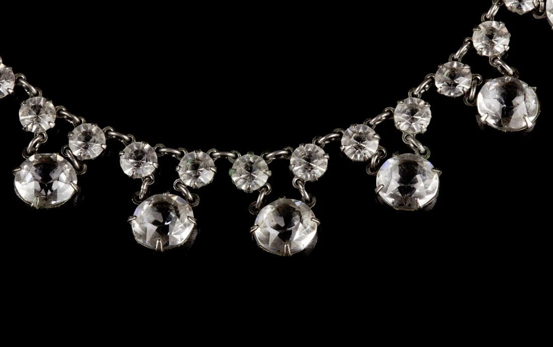Art Deco Paste Dangle Necklace - 4