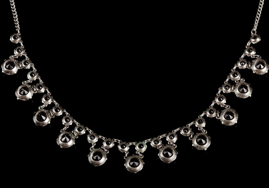 Art Deco Paste Dangle Necklace - 5