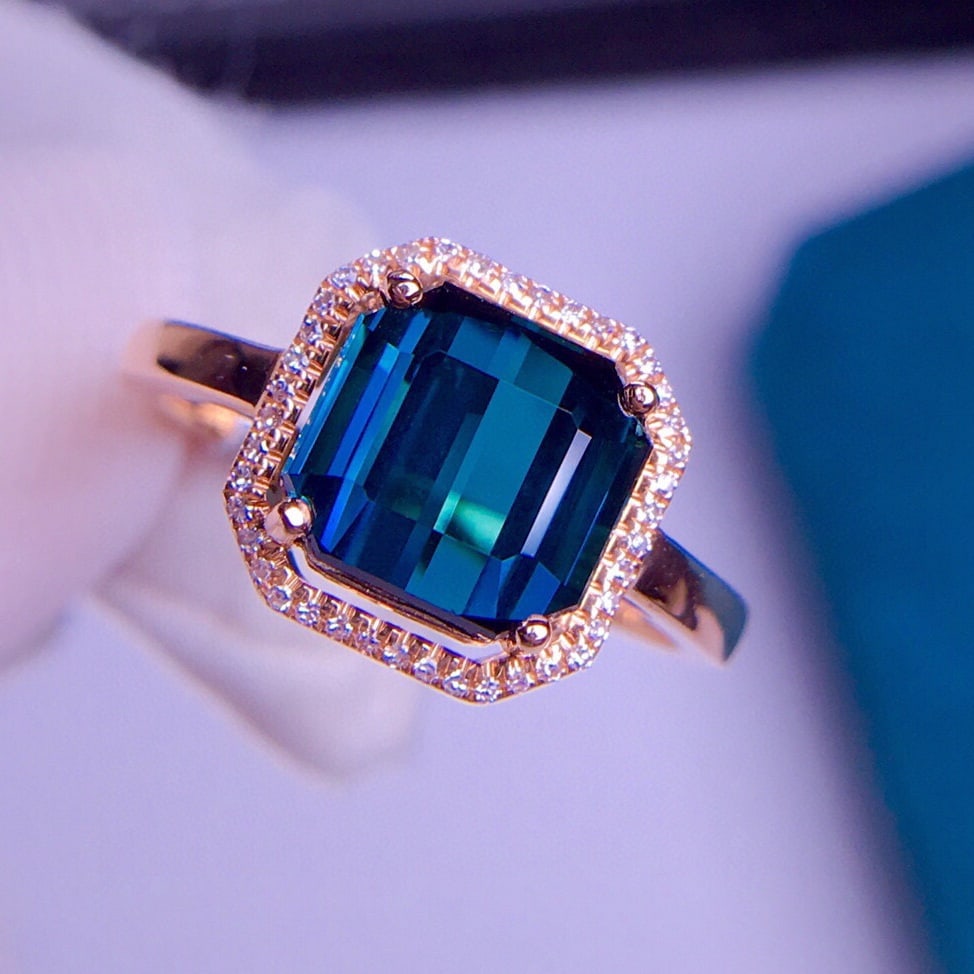14K GOLD 3.1 CT NATURAL TOURMALINE & DIAMOND RING - 4
