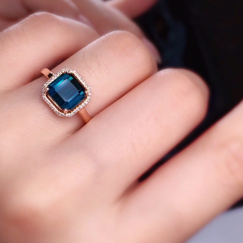 14K GOLD 3.1 CT NATURAL TOURMALINE & DIAMOND RING - 5