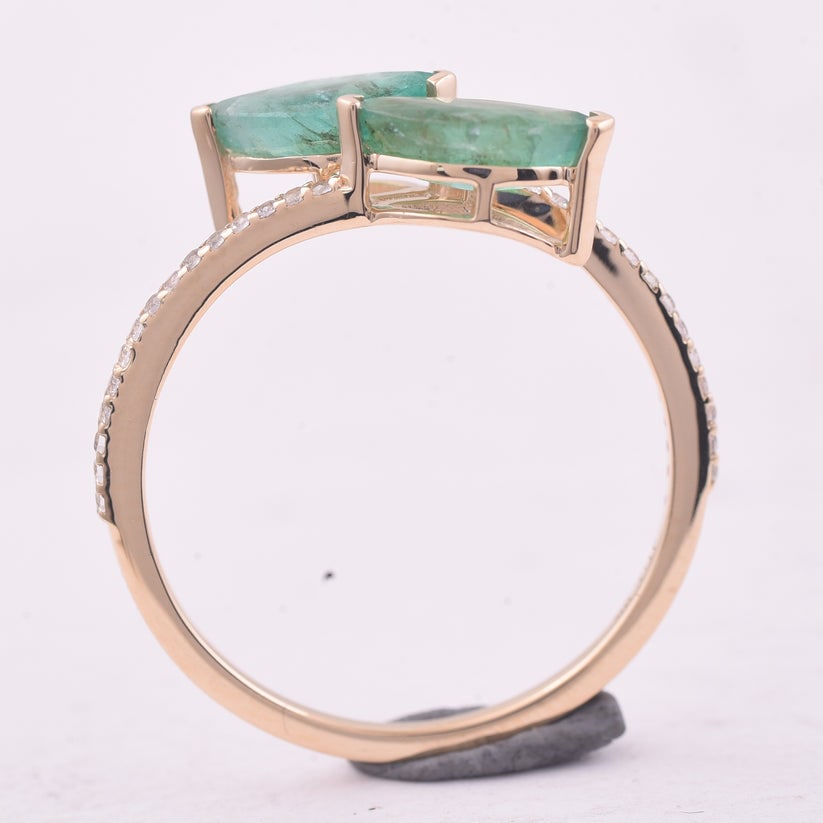 1.20 Ct Marquise Emerald 9K Gold Ring - 4