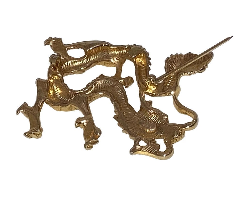 Vogue Jewelry Gold Plated Chinese Dragon Pin - 6