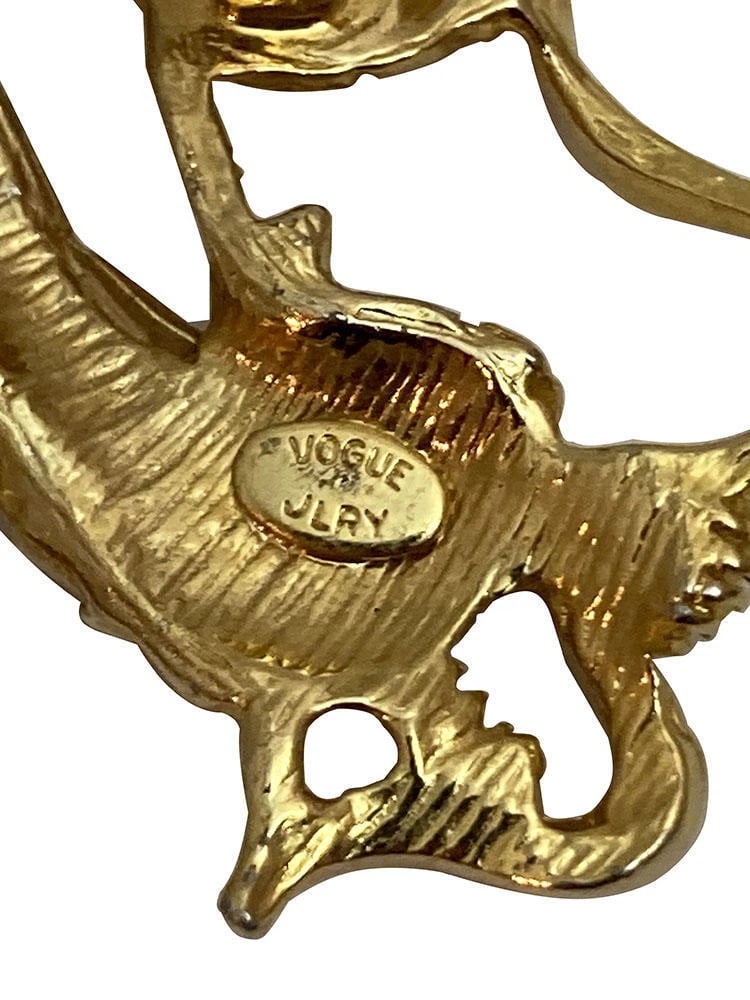 Vogue Jewelry Gold Plated Chinese Dragon Pin - 7