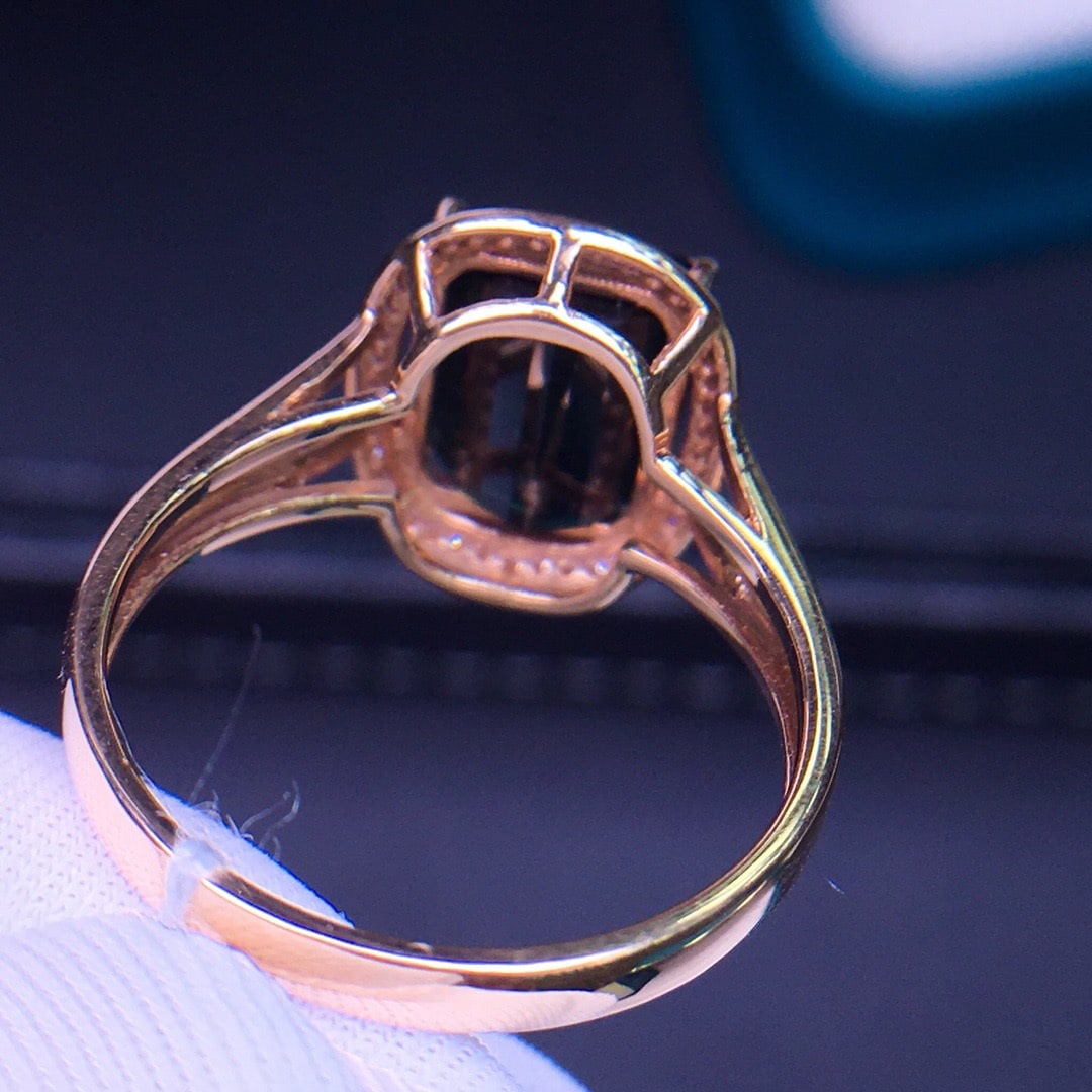 14K GOLD 3.5 CT NATURAL TOURMALINE & DIAMOND RING - 4