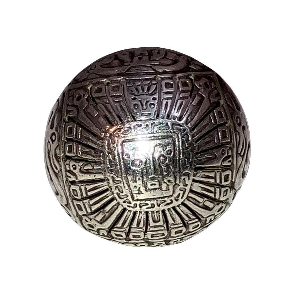 Hand Made Peruvian Sterilng Calender Dome Ring - 3