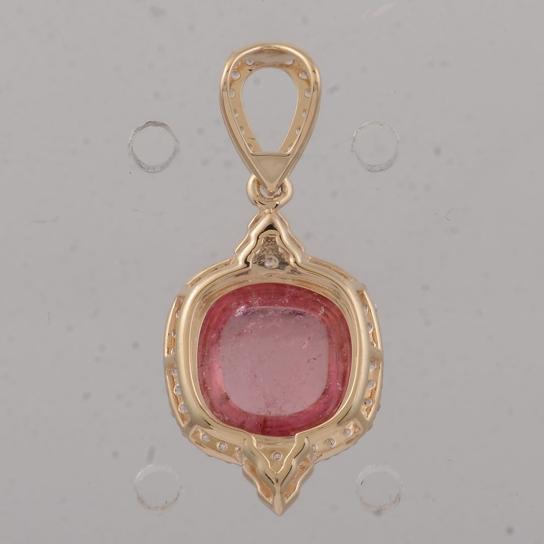 3.57 Ct Cushion Tourmaline 9K Gold Pendant - 4
