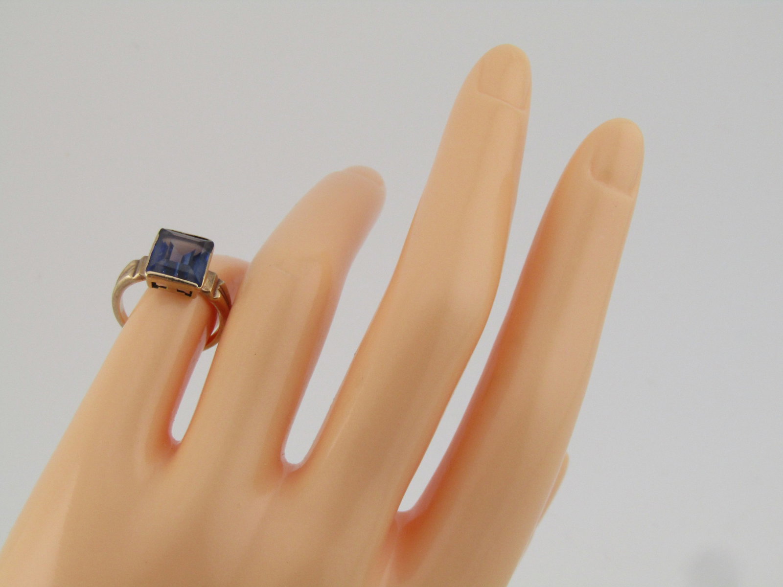 Vintage 10kt Sapphire Ring, Sz. 3.75, 1940's-1950's - 7