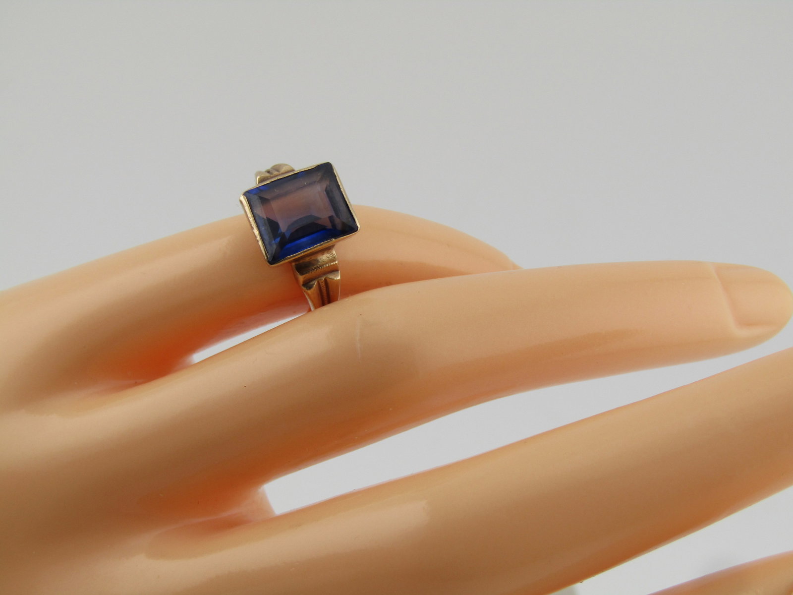 Vintage 10kt Sapphire Ring, Sz. 3.75, 1940's-1950's - 8