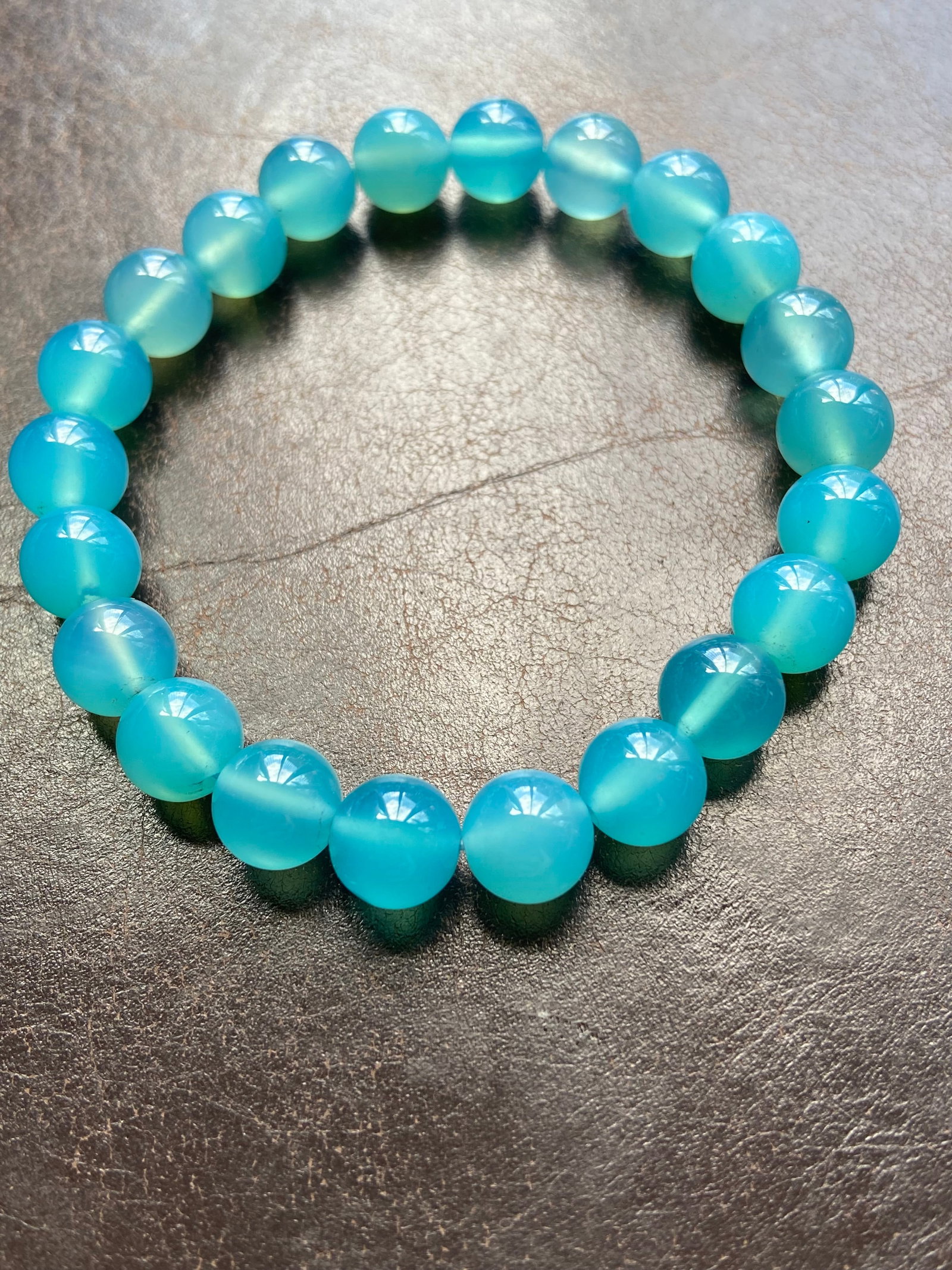8mm Natural Gemstone Aquamarine beads bracelet - 3