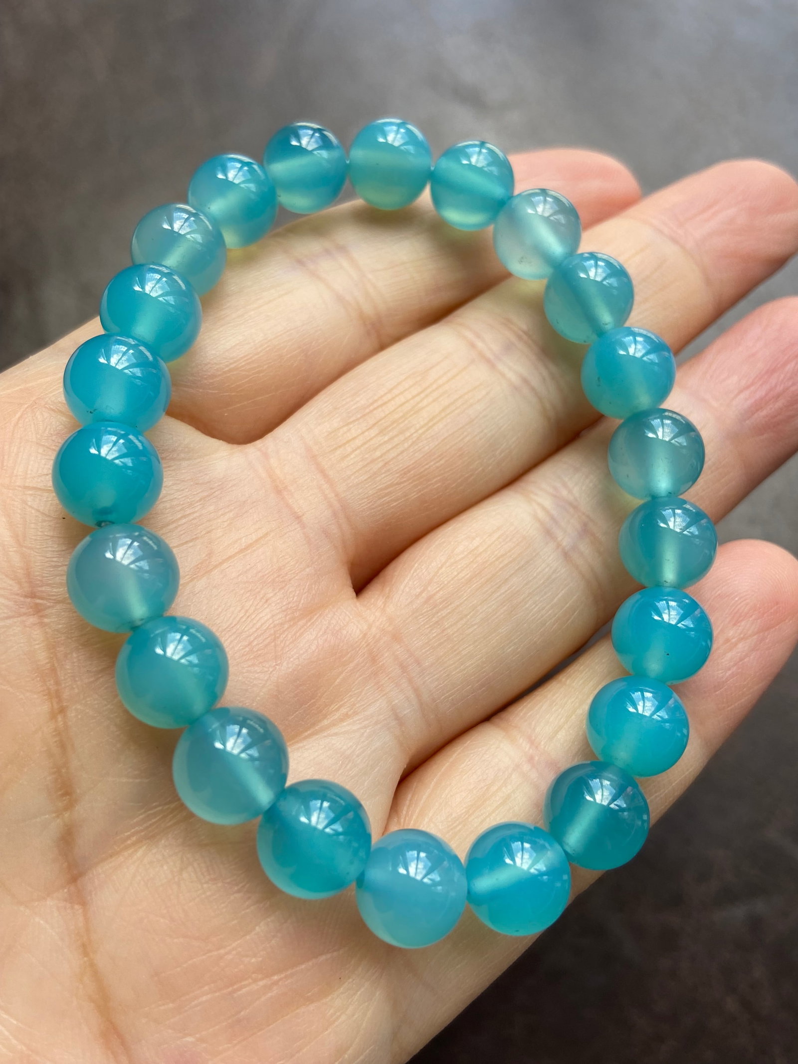 8mm Natural Gemstone Aquamarine beads bracelet - 4