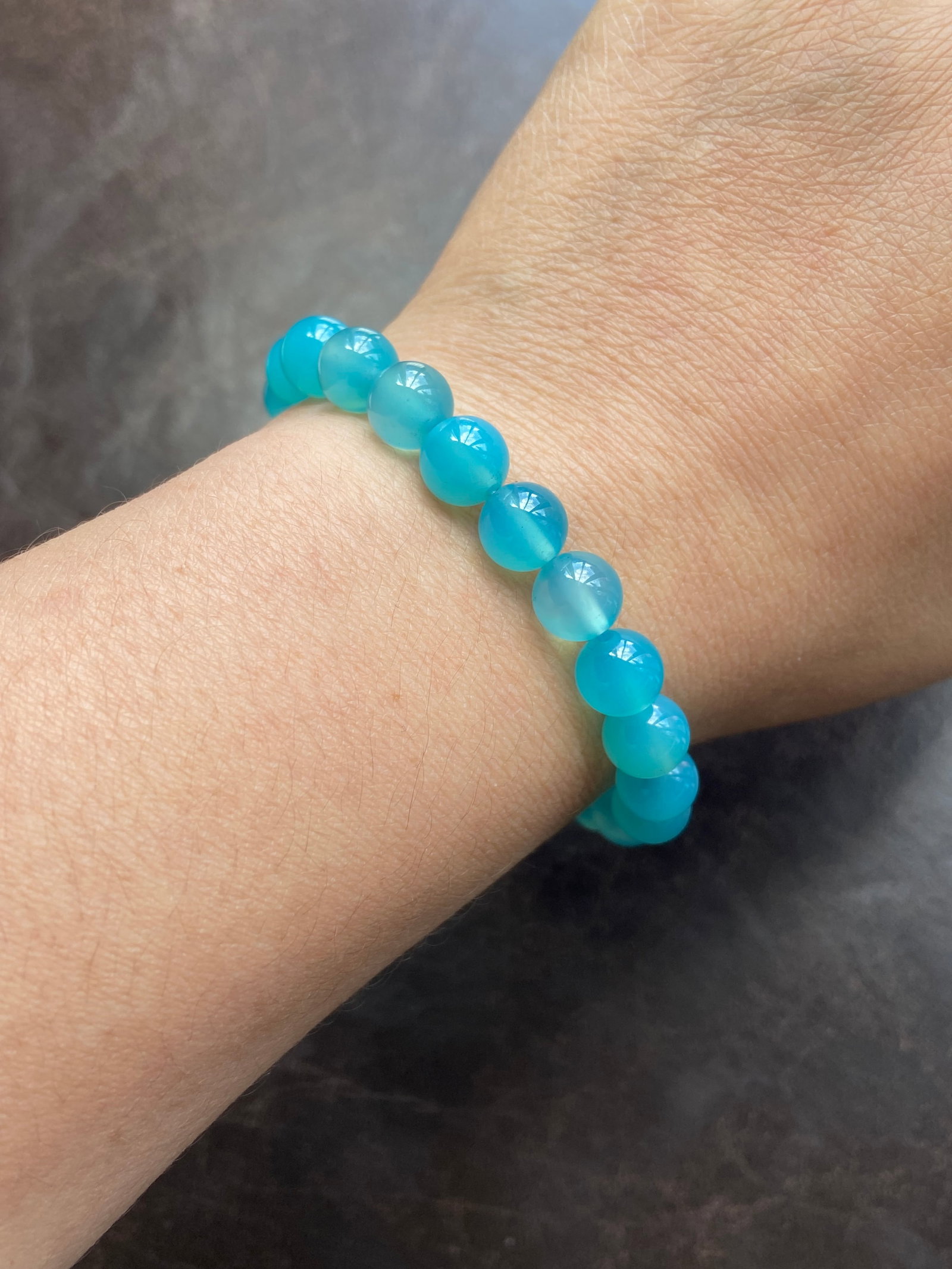 8mm Natural Gemstone Aquamarine beads bracelet - 5