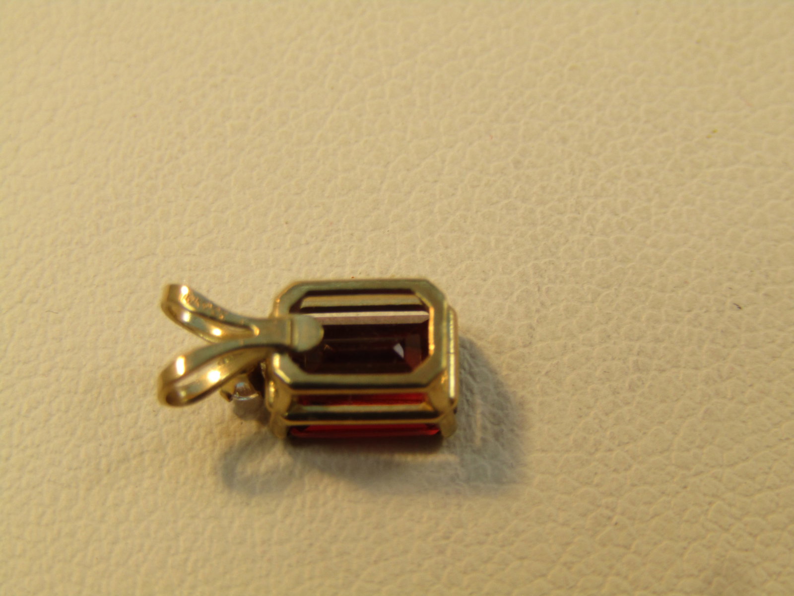 Vintage 10kt Garnet CZ Pendant, Signed, 1970's-1980's - 6