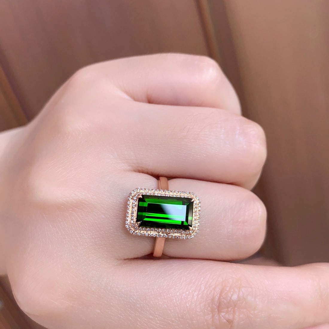 14K GOLD 4.03 CT NATURAL TOURMALINE & DIAMOND RING - 4