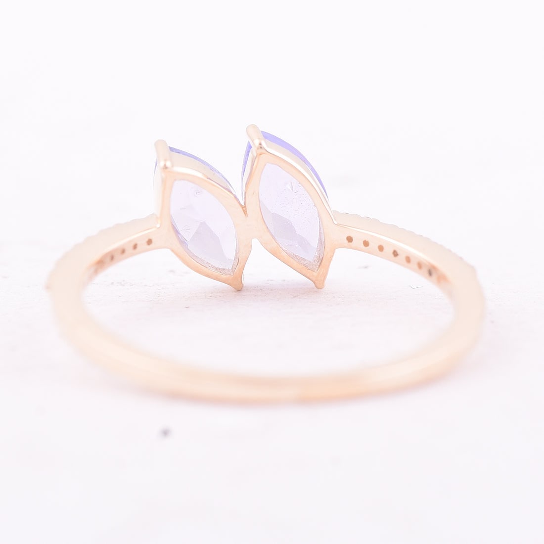 0.93 Ct Marquise Tanzanite 9K Gold Ring - 3