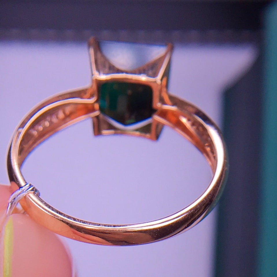 14K GOLD 4.3 CT NATURAL TOURMALINE & DIAMOND RING - 5