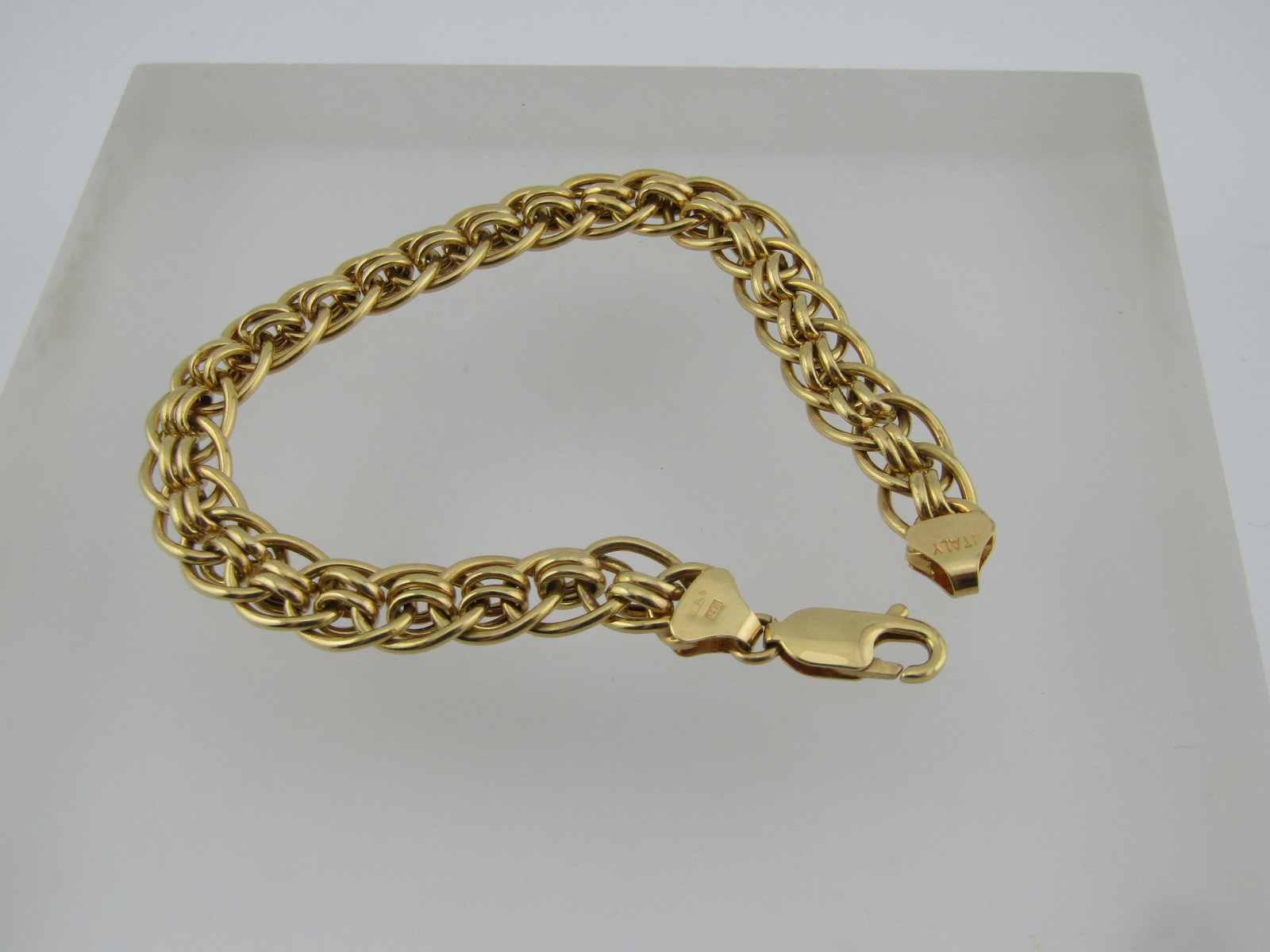 Vintage 14kt Woven Link Bracelet, 7", 1990's, Signed - 3