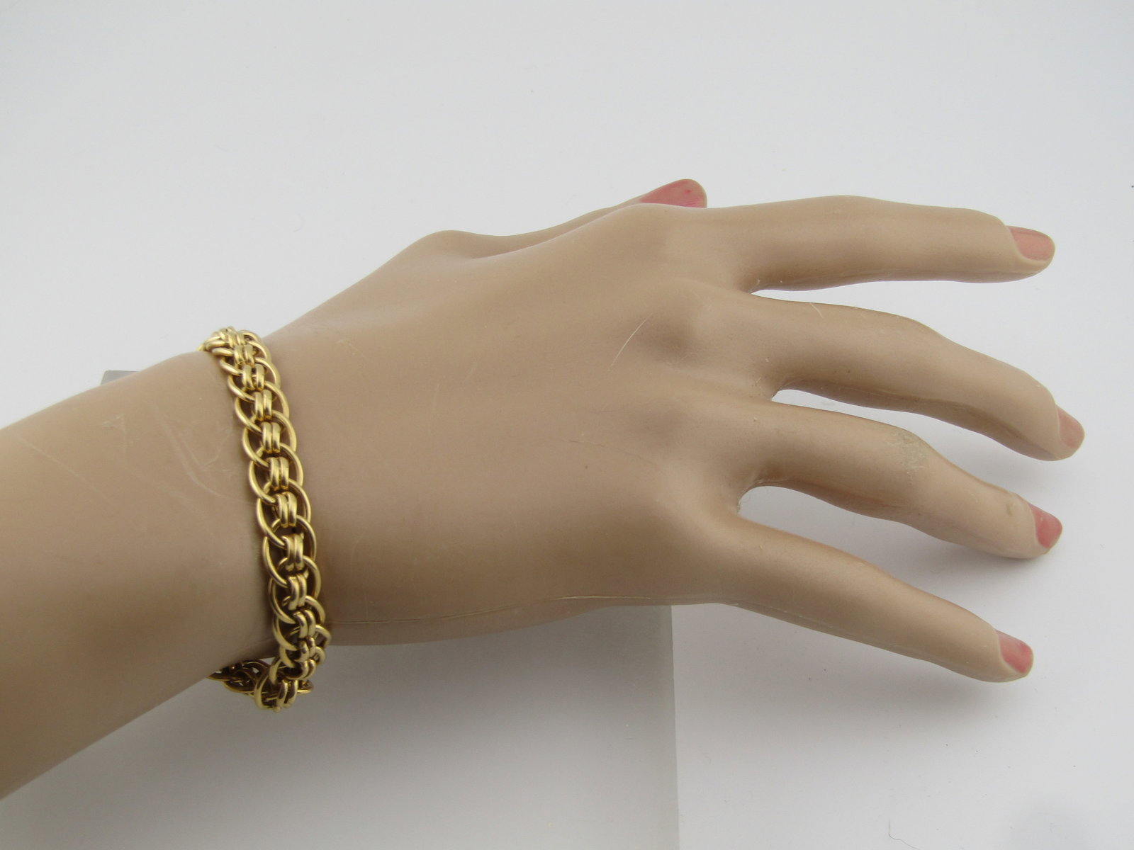 Vintage 14kt Woven Link Bracelet, 7", 1990's, Signed - 5