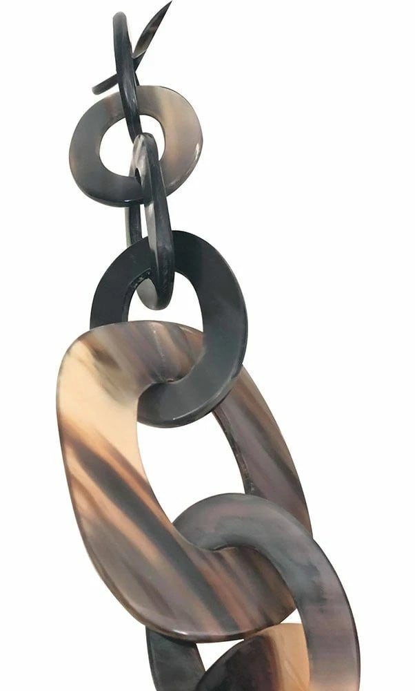 Hand Made Textured Cow Horn Necklace - 5