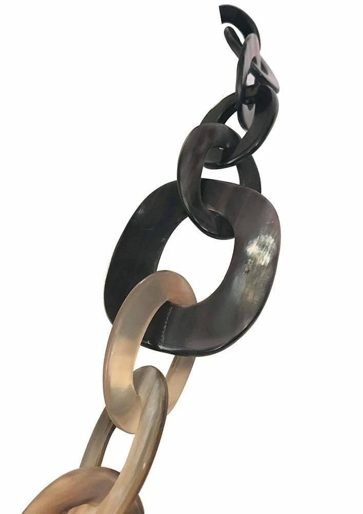 Hand Made Textured Cow Horn Necklace - 6
