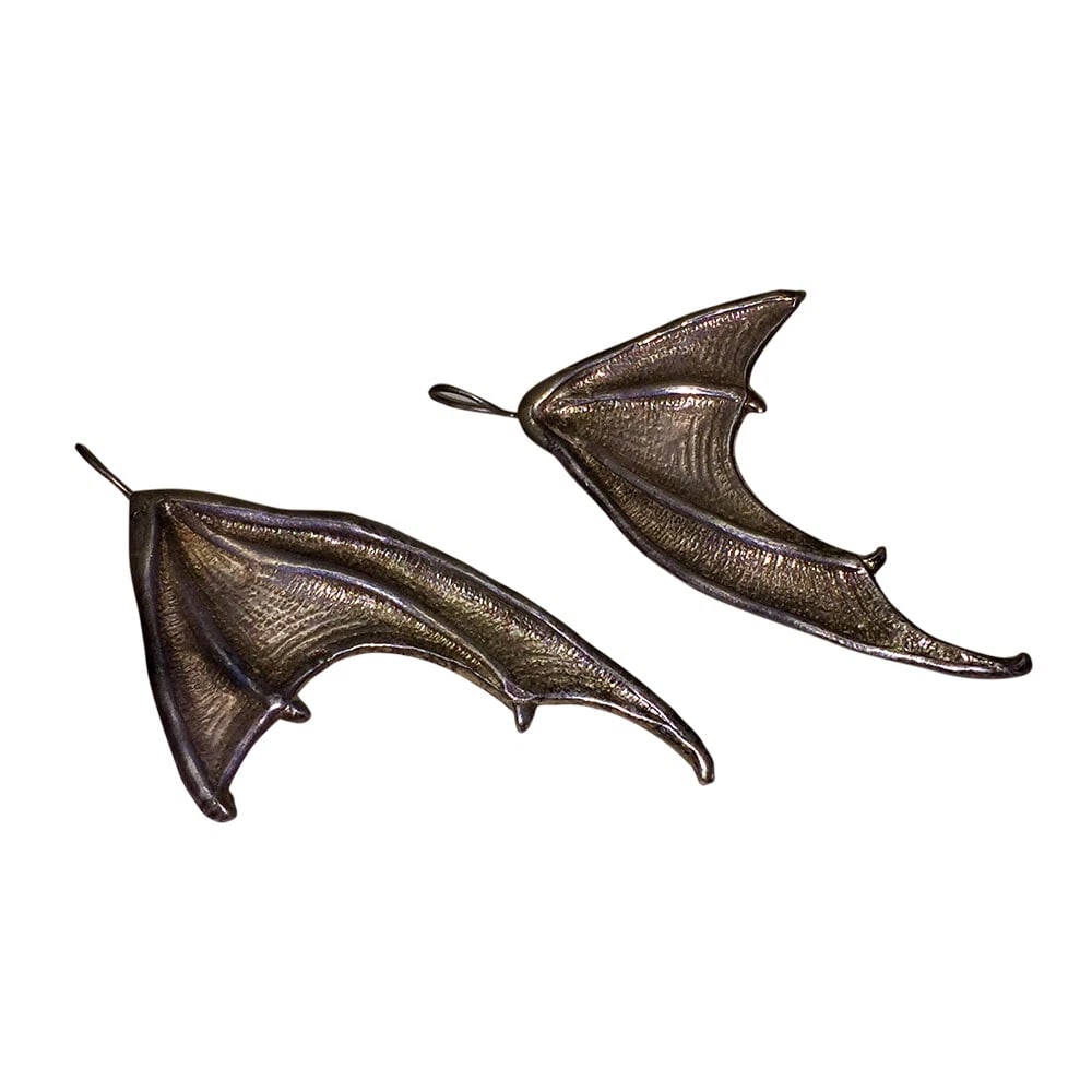 Sterling Silver Bat Wing Earrings Alberto Juan - 3